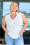 Dawn's Early Light V-Neck Collared Top - Maple Row Boutique