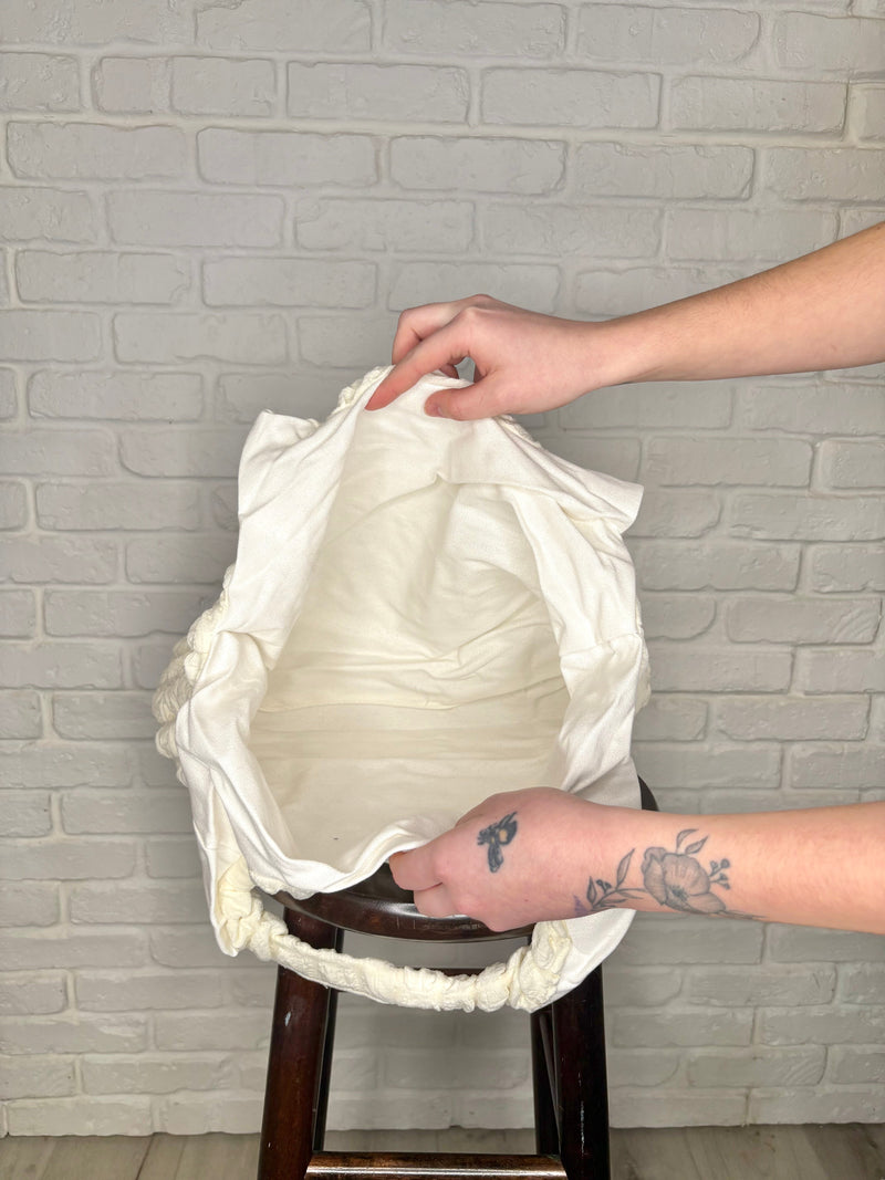 Day Out Cloud Tote Bag In Cream - Maple Row Boutique