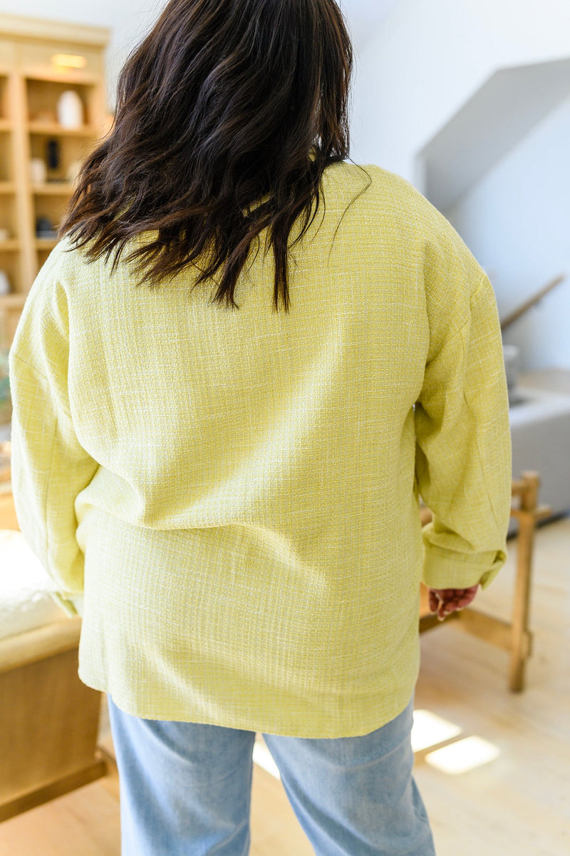 Daydreams Shacket in Yellow - Maple Row Boutique 