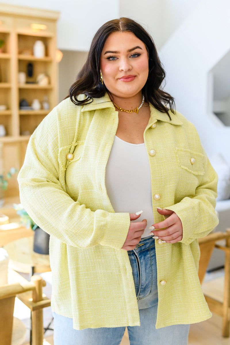 Daydreams Shacket in Yellow - Maple Row Boutique 