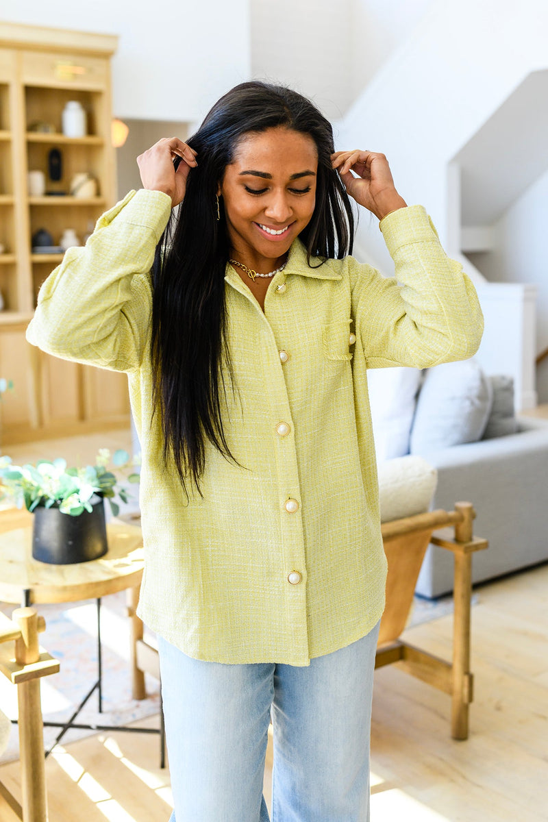 Daydreams Shacket in Yellow - Maple Row Boutique 