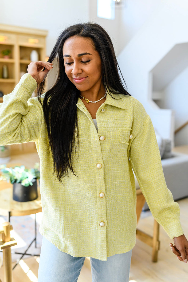 Daydreams Shacket in Yellow - Maple Row Boutique 