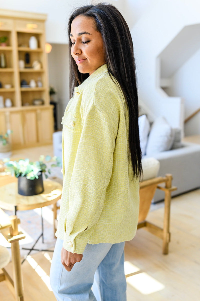 Daydreams Shacket in Yellow - Maple Row Boutique 