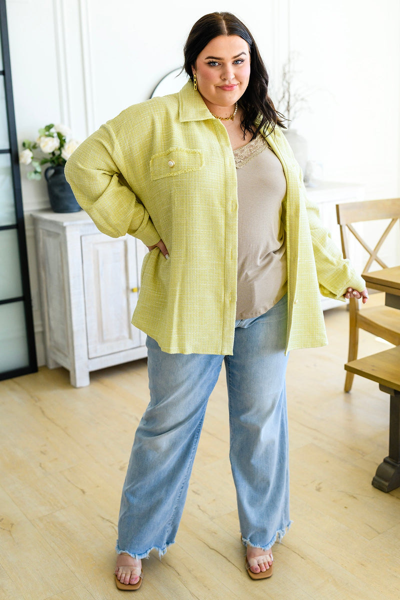 Daydreams Shacket in Yellow - Maple Row Boutique 