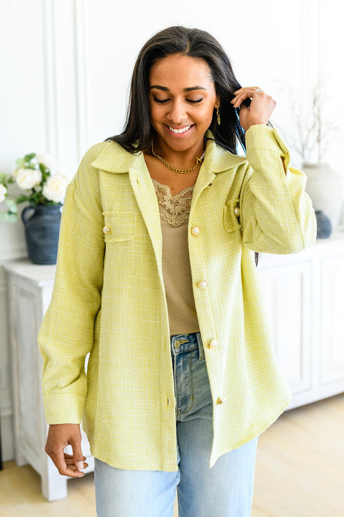 Daydreams Shacket in Yellow - Maple Row Boutique 