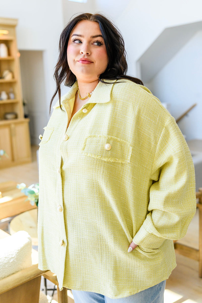 Daydreams Shacket in Yellow - Maple Row Boutique 