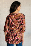 Dearest Dreamer Peplum Top in Abstract Mocha - Maple Row Boutique 