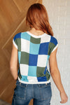 Disco Darling Checkered Sleeveless Sweater - Maple Row Boutique 