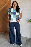 Disco Darling Checkered Sleeveless Sweater - Maple Row Boutique 
