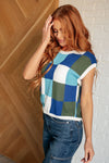 Disco Darling Checkered Sleeveless Sweater - Maple Row Boutique 