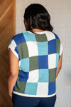 Disco Darling Checkered Sleeveless Sweater - Maple Row Boutique 