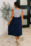 Dockside Darling Midi Dress in Navy - Maple Row Boutique