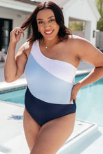 Dominica Color Block Asymmetrical Swimsuit - Maple Row Boutique 