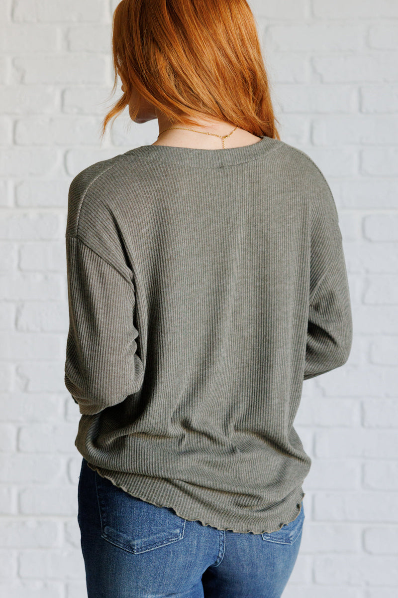 Don't Be Careless Ribbed Knit Top - Maple Row Boutique 