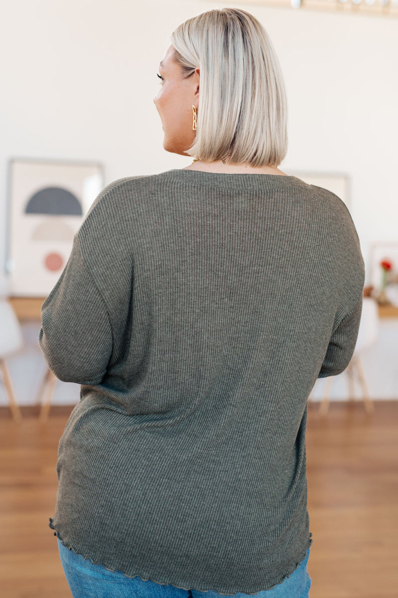 Don't Be Careless Ribbed Knit Top - Maple Row Boutique 