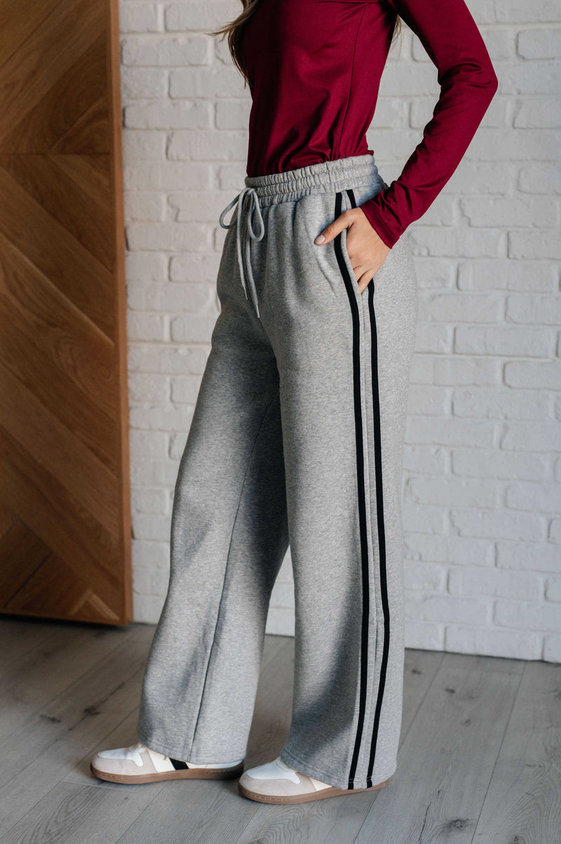 Don't Get Stuck Stripe Detail Sweatpants - Maple Row Boutique 