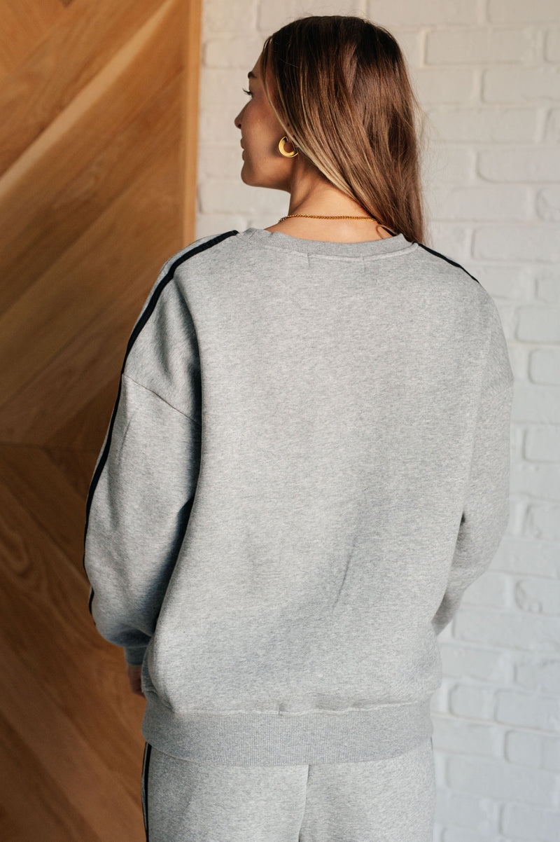 Don't Get Stuck Stripe Detail Sweatshirt - Maple Row Boutique 