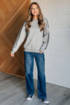 Don't Get Stuck Stripe Detail Sweatshirt - Maple Row Boutique 