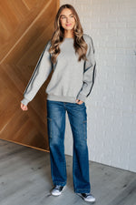 Don't Get Stuck Stripe Detail Sweatshirt - Maple Row Boutique 