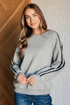 Don't Get Stuck Stripe Detail Sweatshirt - Maple Row Boutique 