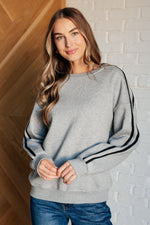 Don't Get Stuck Stripe Detail Sweatshirt - Maple Row Boutique 