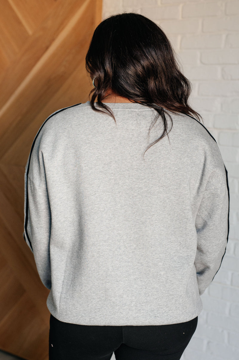 Don't Get Stuck Stripe Detail Sweatshirt - Maple Row Boutique 