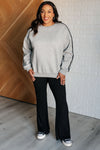 Don't Get Stuck Stripe Detail Sweatshirt - Maple Row Boutique 