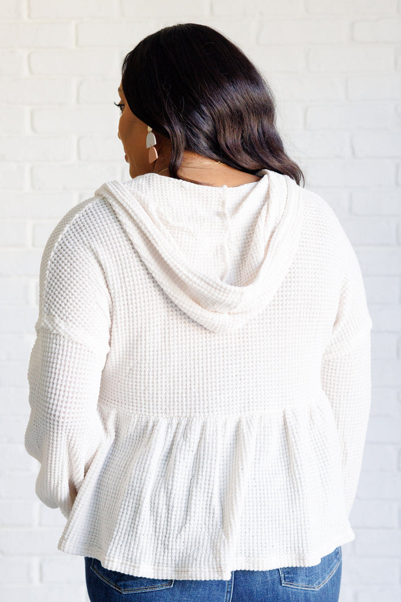 Don't Waffle About Waffle Knit Hoodie - Maple Row Boutique 