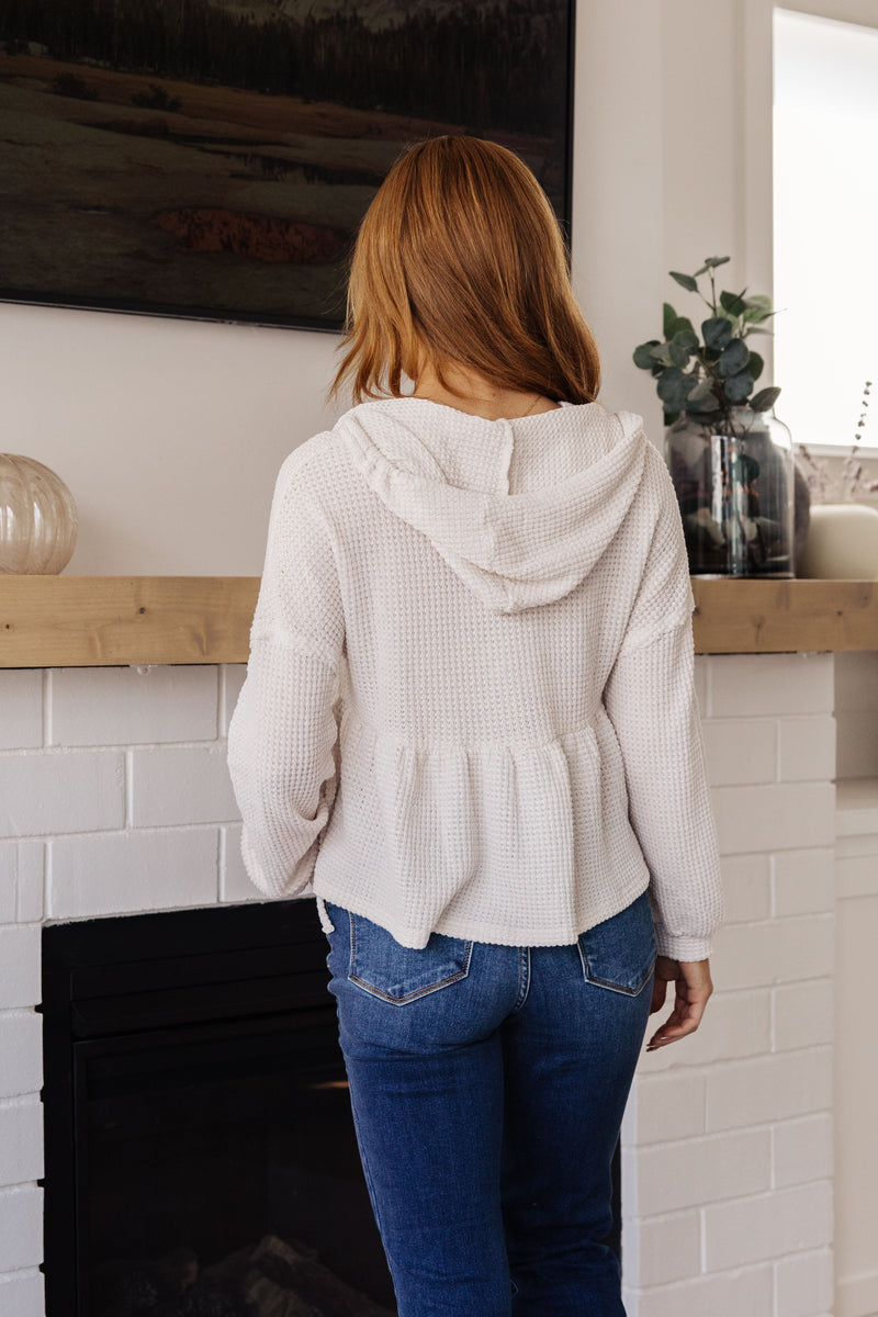 Don't Waffle About Waffle Knit Hoodie - Maple Row Boutique 