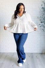 Don't Waffle About Waffle Knit Hoodie - Maple Row Boutique 