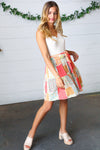Multicolor Patchwork Two-Fer Rib Elastic Waist Belted Dress - Maple Row Boutique 