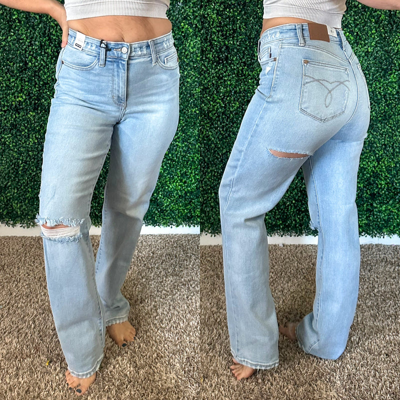 Parker High Rise 90's Straight Jeans - Maple Row Boutique 