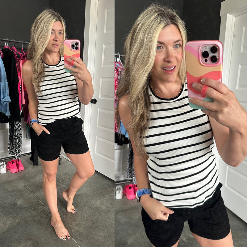 Start to Finished Ribbed Halter Tank - Maple Row Boutique