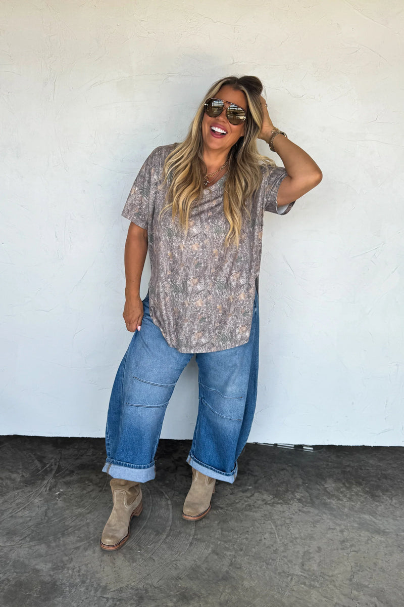 PREORDER: Joey V-Neck Washed Cotton Boyfriend Tee - Maple Row Boutique