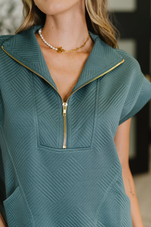 Easy Hustle High Neck Dress in Ash Jade - Maple Row Boutique