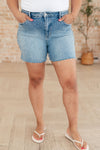 Elle High Rise Rhinestone Cutoff Shorts - Maple Row Boutique 