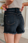 Ember High Rise Control Top Fray Hem Shorts - Maple Row Boutique 