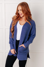 Everything Layer Waffle Knit Open Front Cardigan in Marlin - Maple Row Boutique