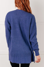 Everything Layer Waffle Knit Open Front Cardigan in Marlin - Maple Row Boutique