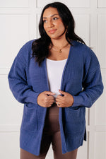 Everything Layer Waffle Knit Open Front Cardigan in Marlin - Maple Row Boutique