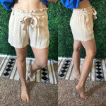 Creamy Linen Paper Bag Shorts - Maple Row Boutique