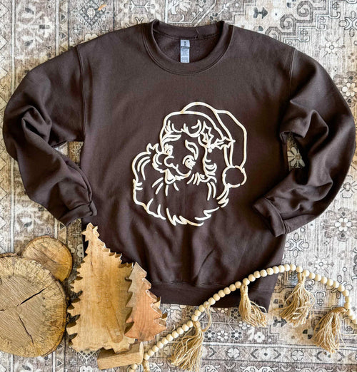 Santa Puff Ink Neutrals Sweatshirt