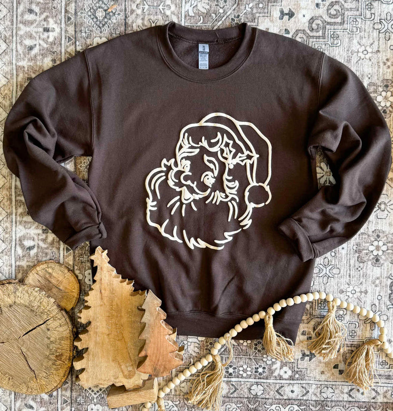 Santa Puff Ink Neutrals Sweatshirt