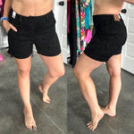 Reagan High Rise Button Fly Trouser Shorts - Maple Row Boutique 