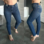 Judy Blue Thermal Skinny Jeans In Dark Wash - Maple Row Boutique 