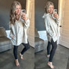 Cozy Oversized Button Front Hooded Pullover In Light Heathered Grey - Maple Row Boutique 