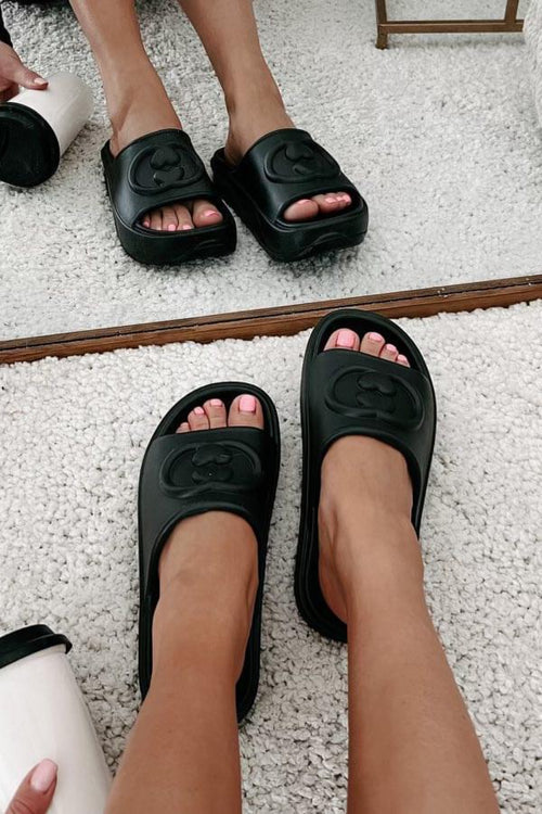 Black Slide Sandals - Maple Row Boutique 