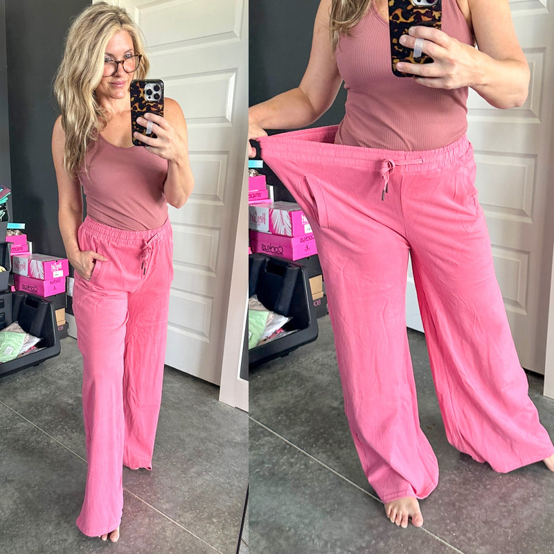 Pink French Terry Lounge Pants - Maple Row Boutique 