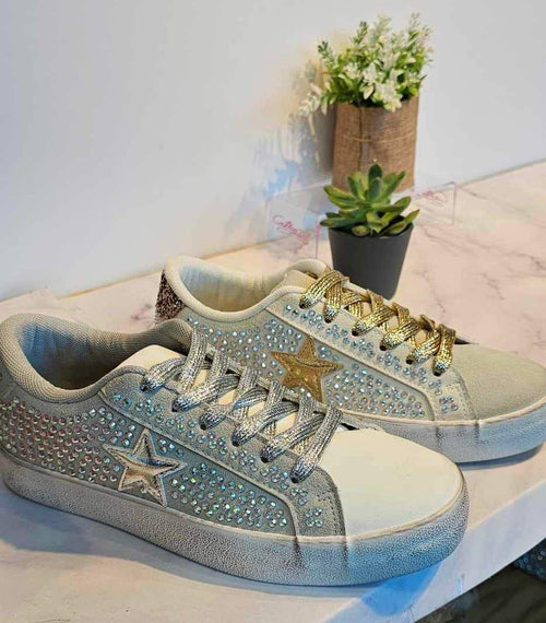 Jenna Rhinestone Star Sneaker - Maple Row Boutique 