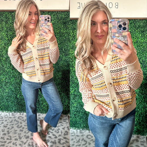 Effortless Elements Striped Cardigan - Maple Row Boutique